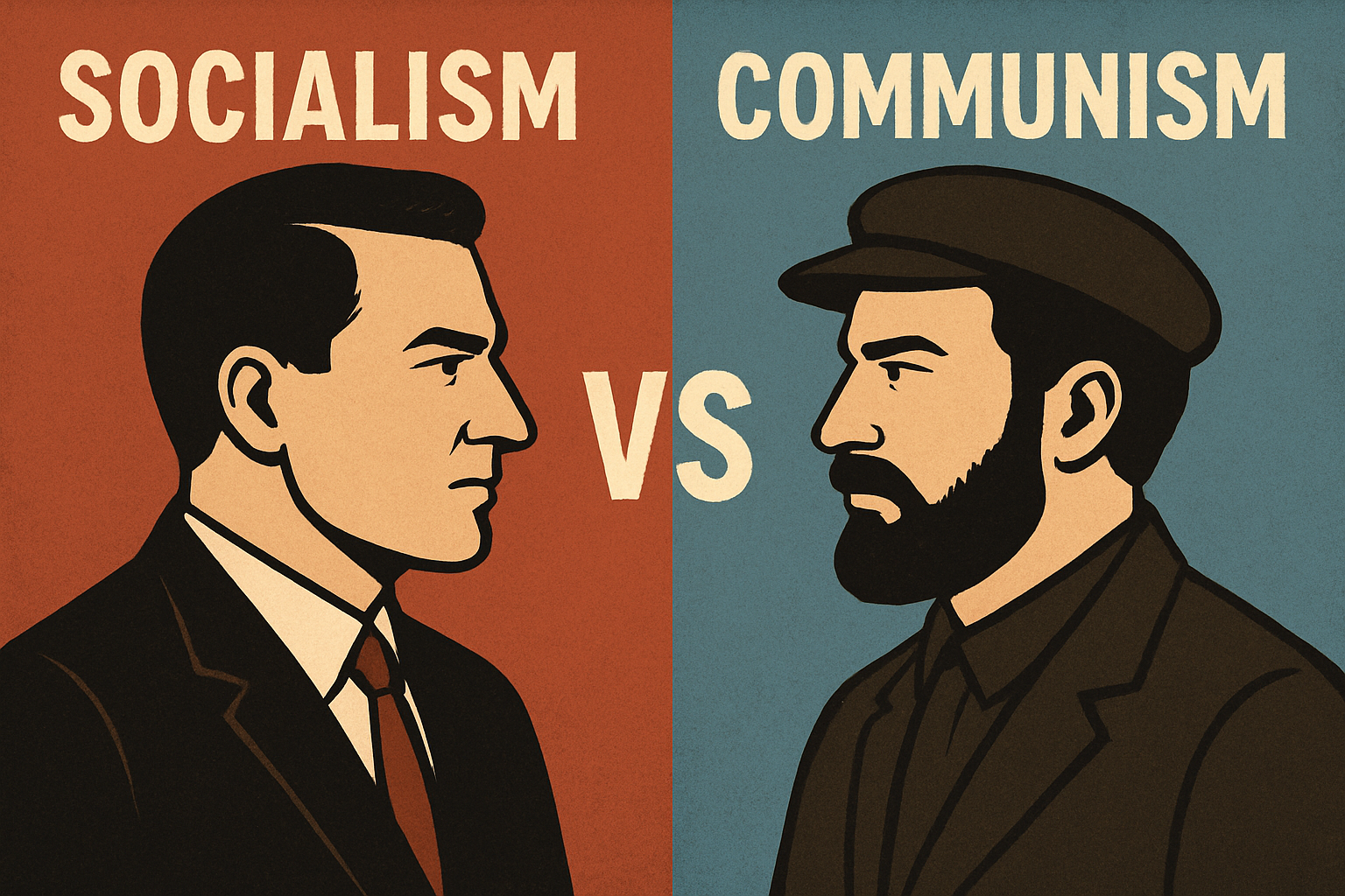 Protest signs about economic systems