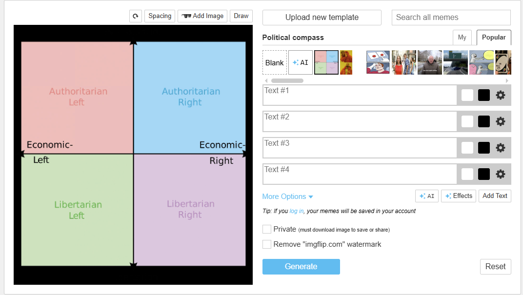 political compass meme generator example